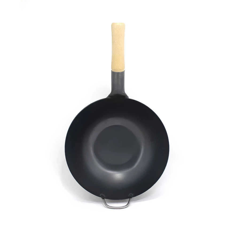 Wajan Baja Pre Seasoned / Kuali / Wajan Black Steel / Flat Bottom Single Handle Wok 30 cm RESTOWOK (2291100) (F0) - Image 6