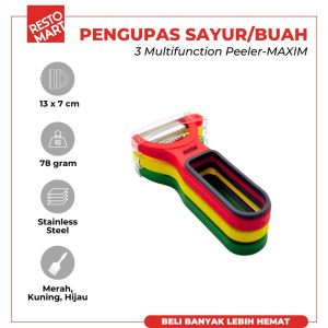 Pengupas Sayur Buah / Set Of 3 Multifunction Peeler MAXIM Stainless Steel (1515106) (F12)