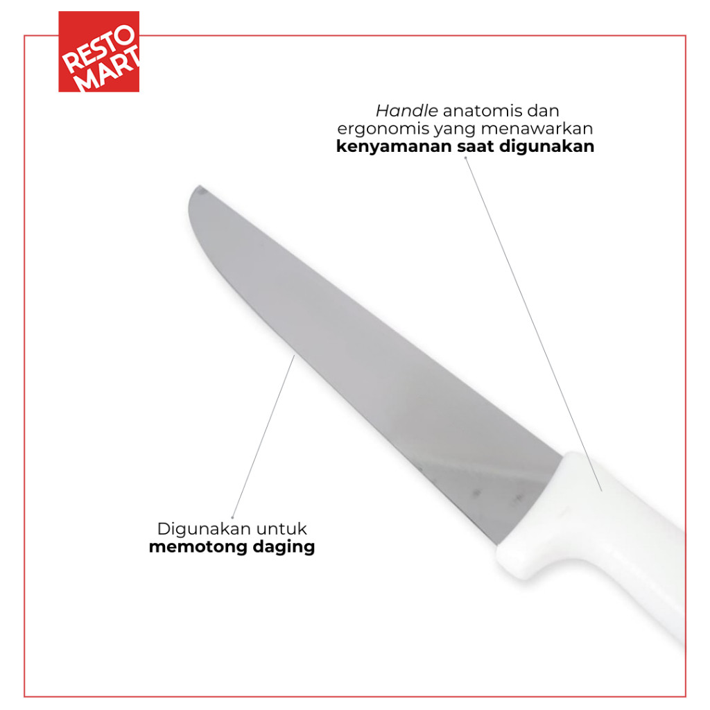 Pisau Daging / Pisau Dapur 25.4 cm / Butcher Knife 10" Professional TRAMONTINA Stainless Steel (1511558) (F8) - Image 3