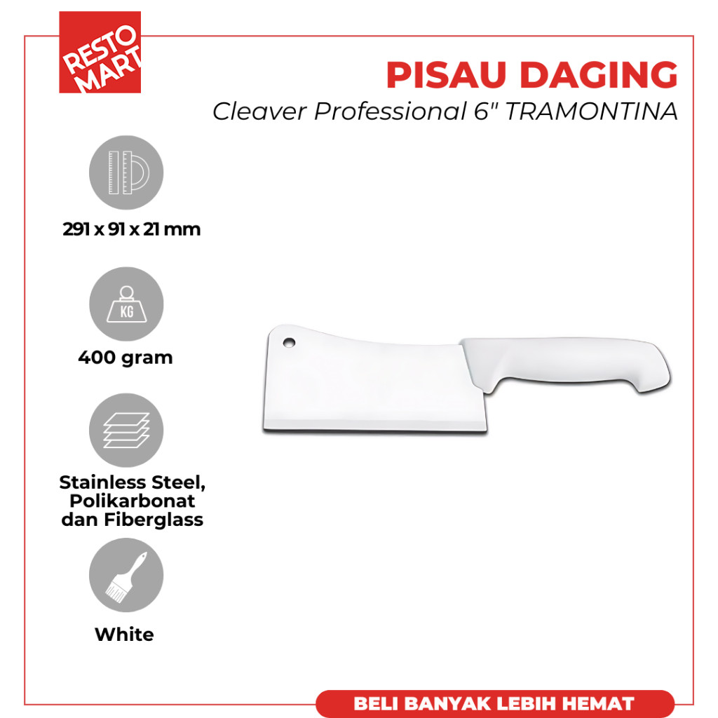 Pisau Dapur 15.24 cm / Cleaver Professional 6" TRAMONTINA (1511569) (F11)