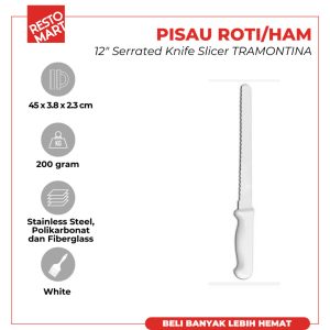 Serrated Ham 12"/ Pisau Roti 30.5 cm / Bread Knife Slicer Professional TRAMONTINA (1511571)  (F12)
