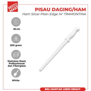 Pisau Daging / Pisau Dapur 35.6 cm / Ham Slicer Plain Edge 14" Professional TRAMONTINA Stainless Steel (1511572) (F8)