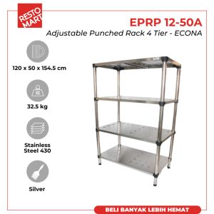 Adjustable Punched Rack ECONA EPRP 12 50A (C) Stainless (0144450)(F0)