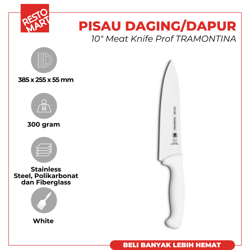 Pisau Daging / Pisau Dapur 25.4 cm / Meat Knife 10" Professional TRAMONTINA (1511563) (F5)