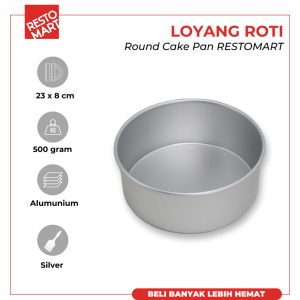 Cetakan Roti / Loyang Roti / Round Cake Pan RESTOMART Aluminium (0611113) (F1)