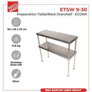 Meja Preparasi Dapur / Preparation Table / Preparation Rack ECONA ETSW 9 30 Stainless (0144449)(F1)