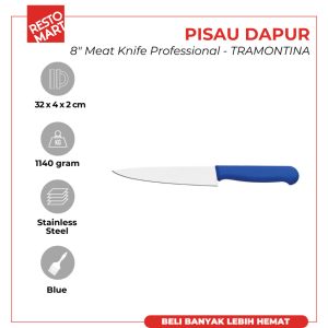 Pisau Dapur 20 cm / Meat Knife 8" Proffesional TRAMONTINA Stainless Steel (1511634) (F12)