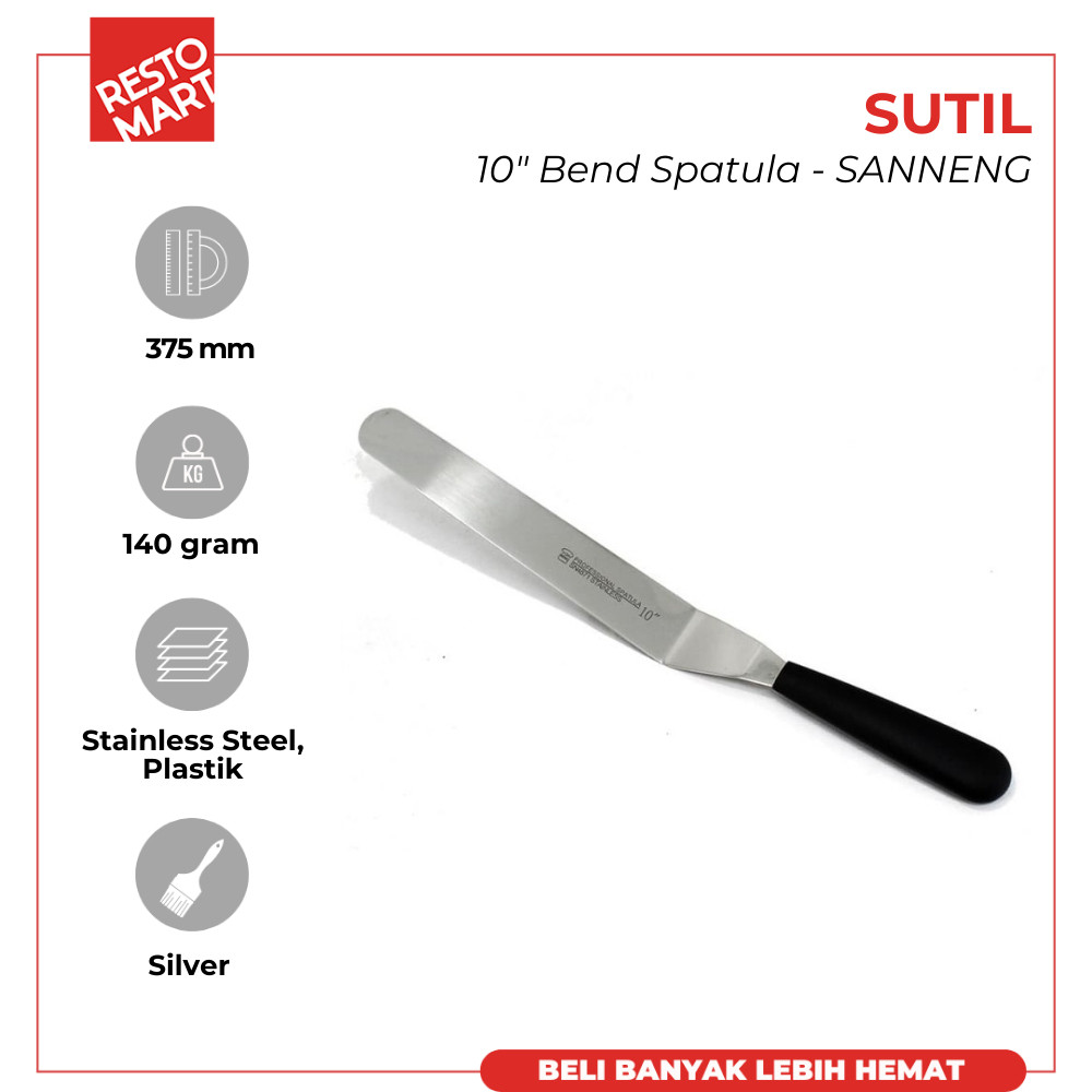 Sutil 25.4 cm/ Bend Spatula Plastic Handle 10" SANNENG Stainless(2716163) (F0)