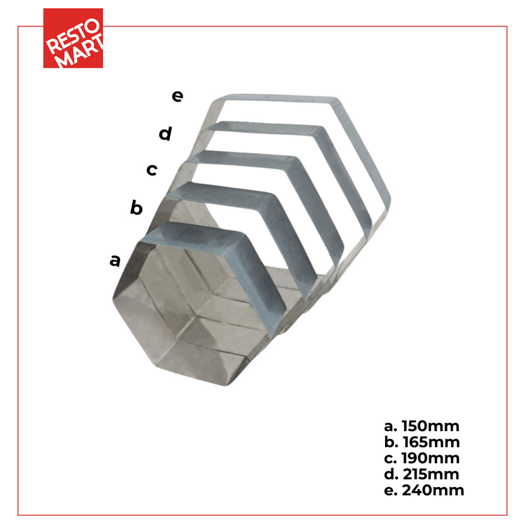 Octagon Cake Ring 5 Set RESTOMART Stainless Steel (2411080) (F1) - Image 2