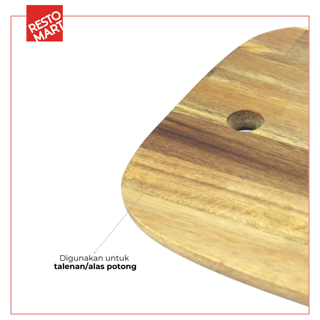 Wooden Cutting Board / Talenan Kayu / Talenan 280 x 395 x 18 mm RESTOMART (0888134)(F0) - Image 3