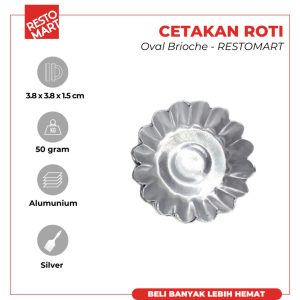 Cetakan Roti / Oval Brioche 20302001 RESTOMART Aluminium (0611069) (F1)