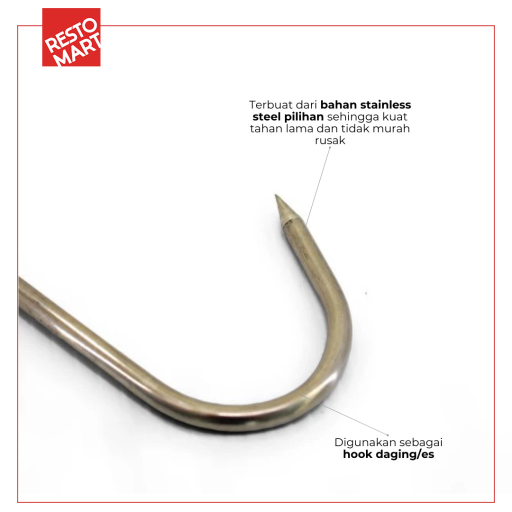 Hook / Ice Hook / Meet Hook RESTOMART Stainless (2619009) (F2) - Image 3