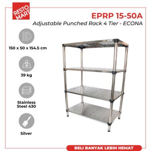 Adjustable Punched Rack ECONA EPRP 15 50A (C) Stainless (0144451)(F0)