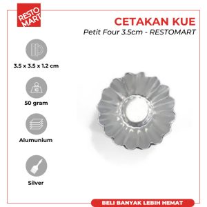 Petit Four / Cetakan Roti 3.5 cm RESTOMART Aluminium (0611072) (F1)