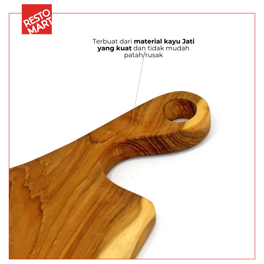 Talenan Kayu Jati / Wooden Board With Handle RESTOMART Kayu Jati (0888078) (F0) - Image 4