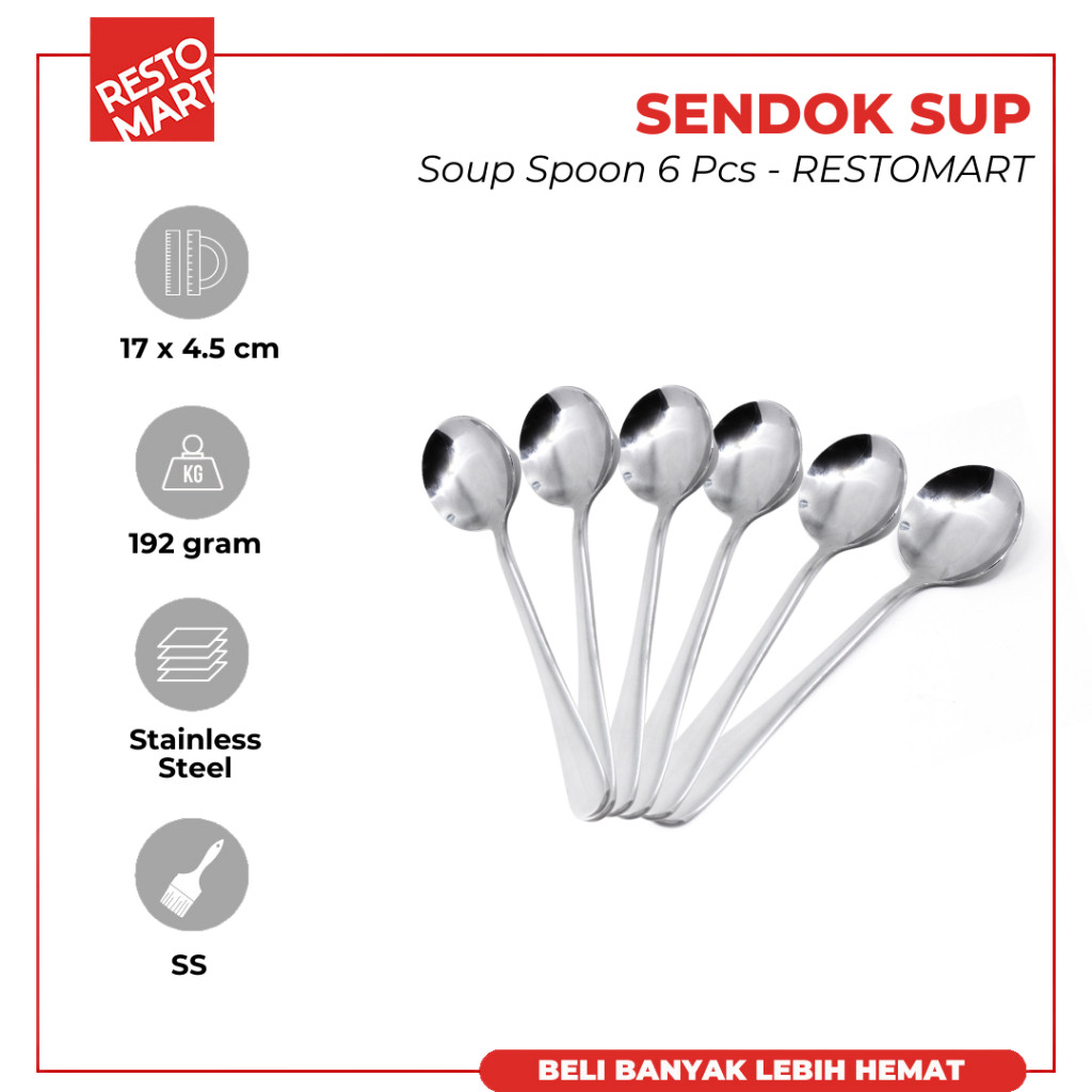 Soup Spoon / Sendok Sup 6 pcs AQUILA ECO Stainless (0914164)