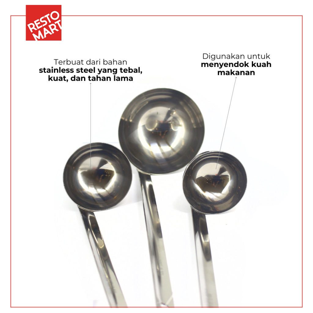 Sendok / Centong Sayur 300 ml / Prof Soup ladle 10 oz RESTOMART (2217039) (F6) - Image 3