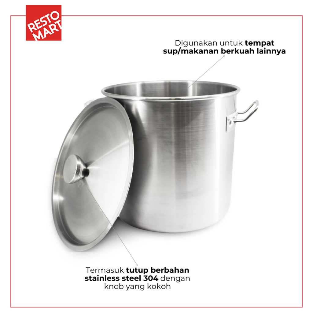 Stock Pot 45 / Panci 45 x 45 cm AQUILA Stainless 304 (0319097)(F7) - Image 5