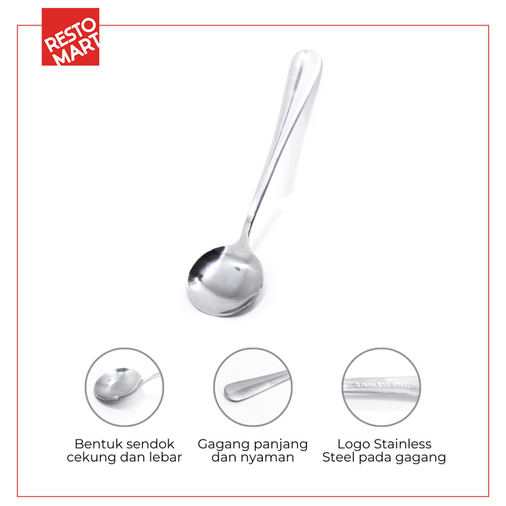Soup Spoon / Sendok Sup 6 pcs AQUILA ECO Stainless (0914164) - Image 3