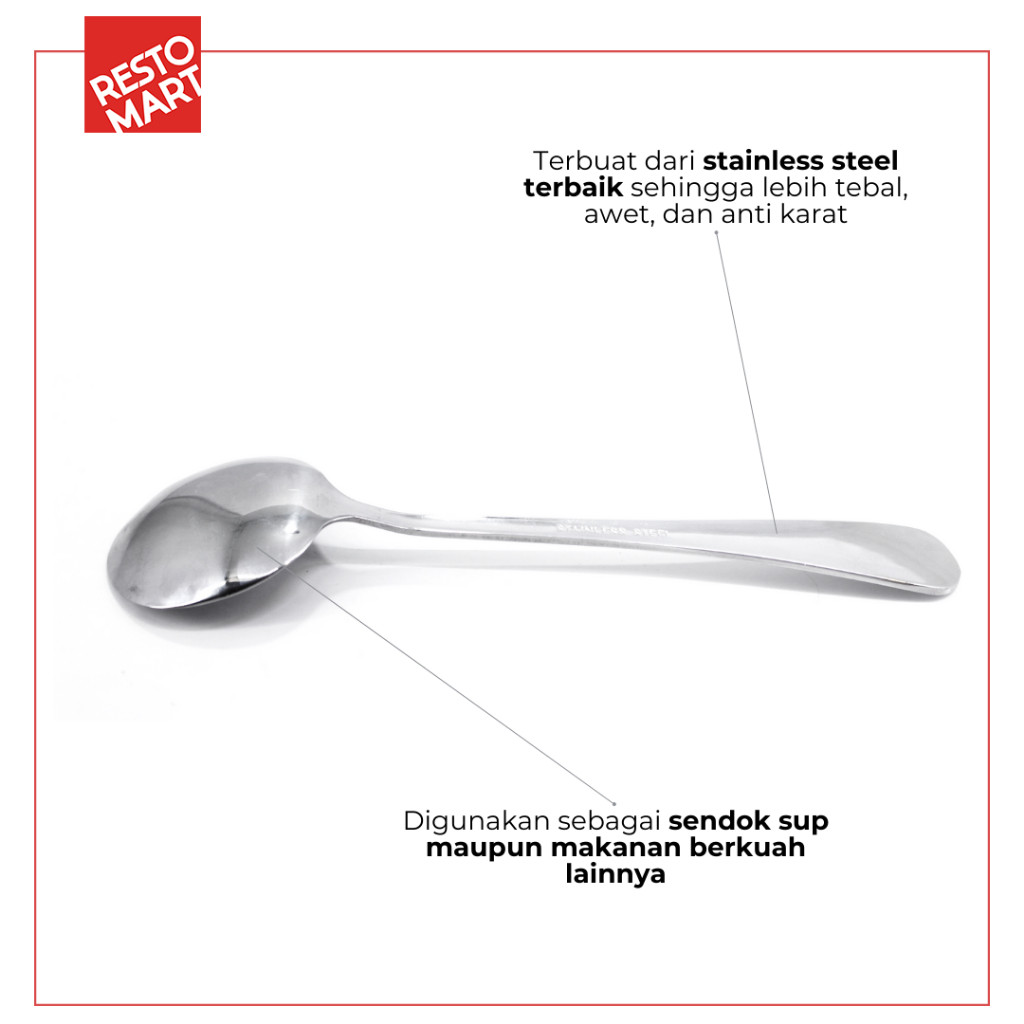 Soup Spoon / Sendok Sup 6 pcs AQUILA ECO Stainless (0914164) - Image 4