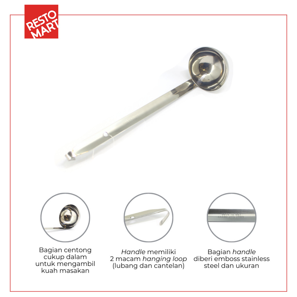 Sendok / Centong Sayur 300 ml / Prof Soup ladle 10 oz RESTOMART (2217039) (F6) - Image 4