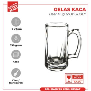 Gelas Kaca 354 ml / Beer Mug 12 oz LIBBEY Kaca (2063050) (F6)
