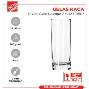 Gelas Kaca 221 ml / Hi Ball Glass Chicago 7.5 oz LIBBEY Kaca (2063085) (F8)