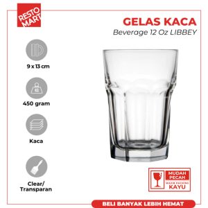 Gelas Kaca 354 ml / Beverage 12 oz LIBBEY Kaca (2063051) (F11)
