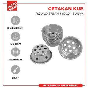 Cetakan Kue Roti Bolu Kukus / Round Serrated Tart Mold 8 x 3.2 cm (Isi 12 pcs) Restomart Aluminium (0620676)(F2)