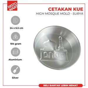 Cetakan Roti Masjid / Loyang Roti / High Mosque Mold 24 cm RESTOMART Aluminium (0620647)(F1)
