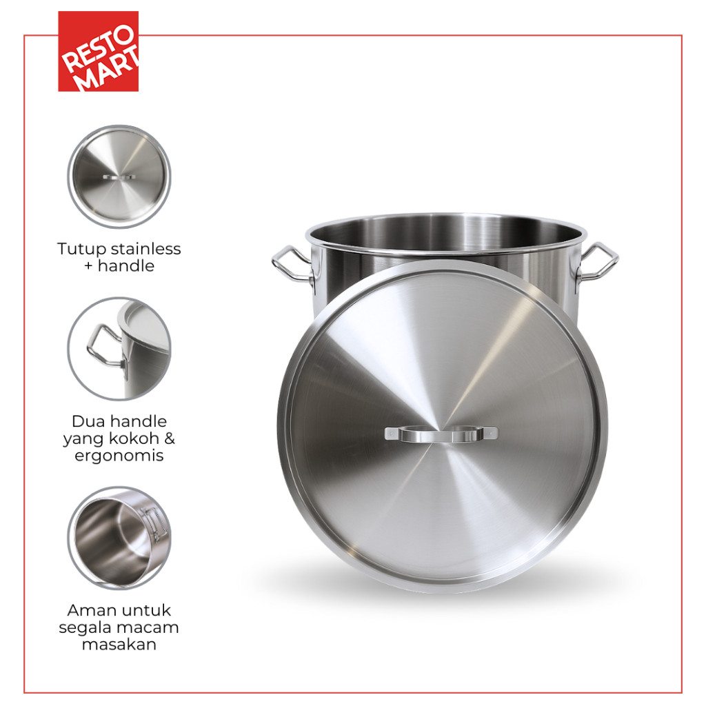 Stock Pot 45 / Panci 45 x 45 cm AQUILA Stainless 304 (2212084)(F0) - Image 3