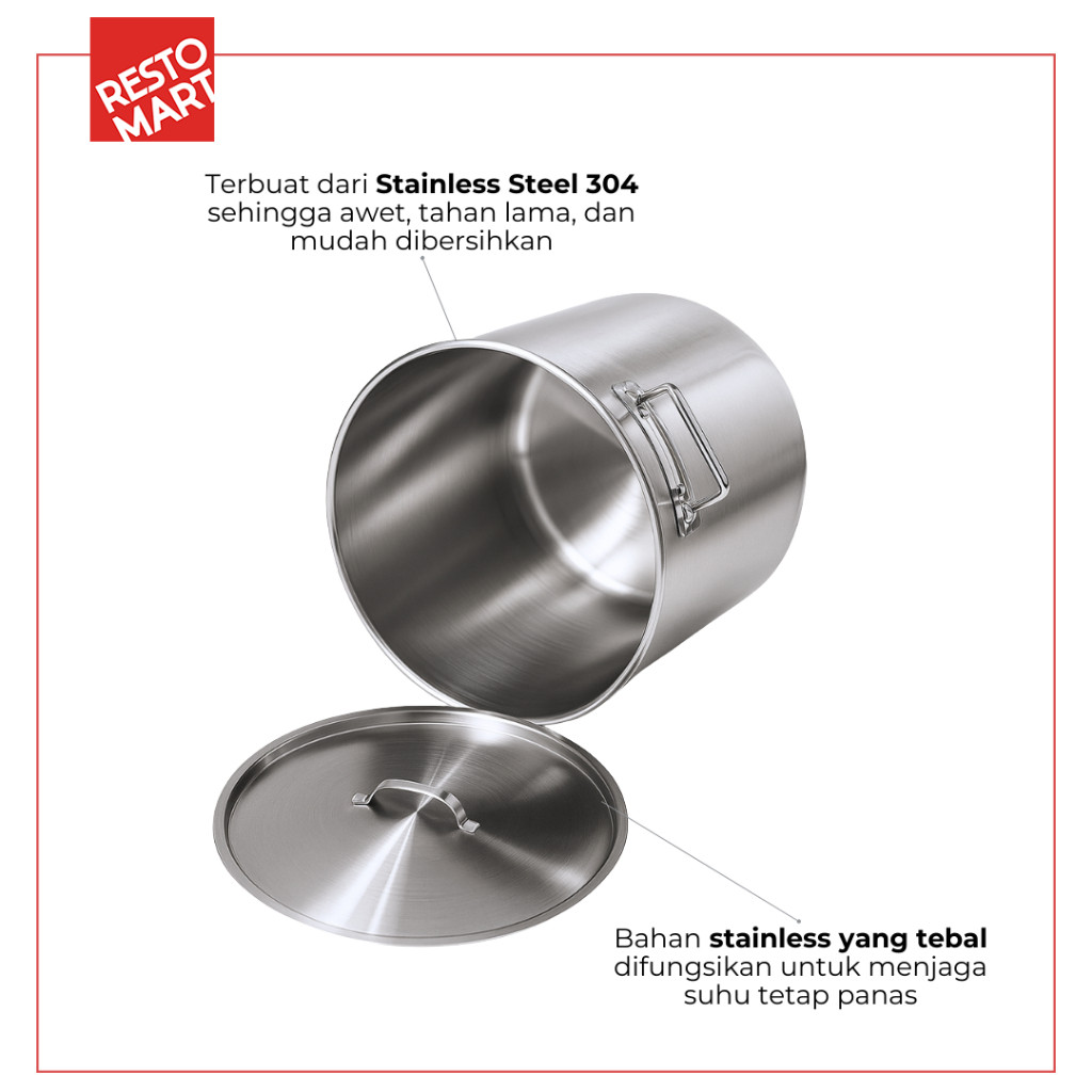 Stock Pot 45 / Panci 45 x 45 cm AQUILA Stainless 304 (2212084)(F0) - Image 4