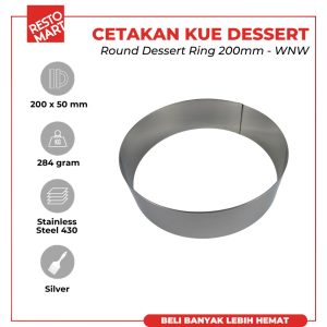 Cetakan Kue / Round Dessert Ring 20 cm RESTOMART Stainless (0616067)(F1)