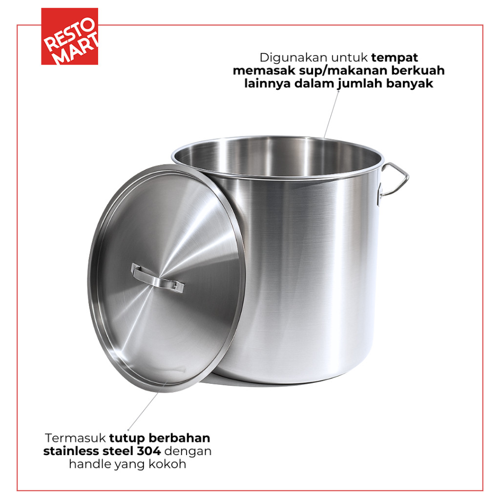 Stock Pot 45 / Panci 45 x 45 cm AQUILA Stainless 304 (2212084)(F0) - Image 5