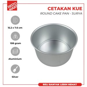 Angel Food Pan / Chiffon Pan 8" x 3" / Loyang Kue Bolu Bulat 15.2 cm x 7.6 cm Restomart Aluminium (0620662)(F2)