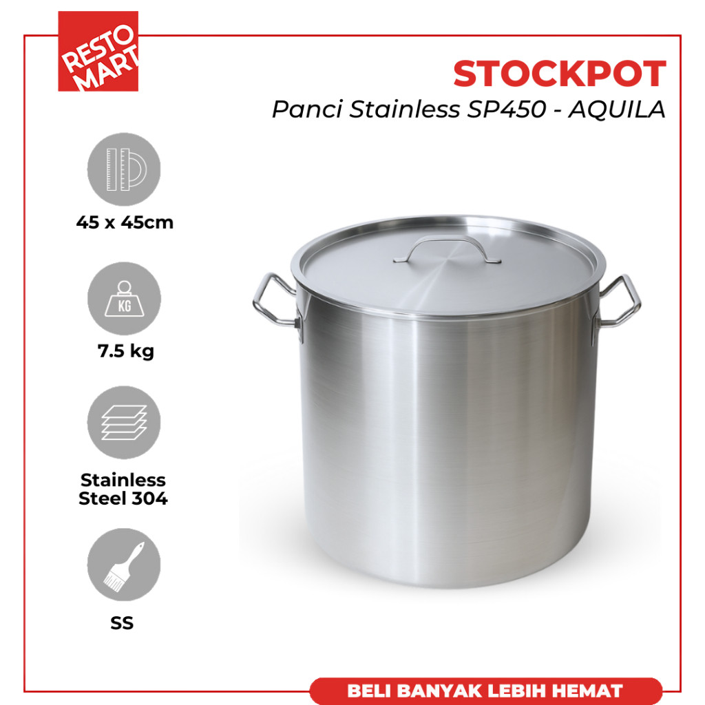 Stock Pot 45 / Panci 45 x 45 cm AQUILA Stainless 304 (2212084)(F0)