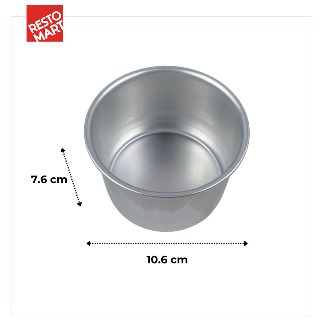 Angel Food Pan / Chiffon Pan 4" x 3" / Loyang Kue Bolu Bulat cm 10.6 x 7.6 cm Restomart Aluminium (0620667)(F3) - Image 2