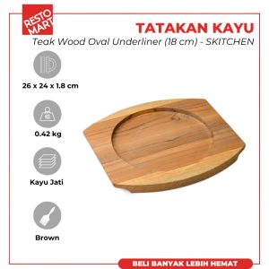 Teak Wood Oval Underliner 24 cm / Tatakan Cast Iron SKITCHEN Kayu Jati (2299052)(F0)
