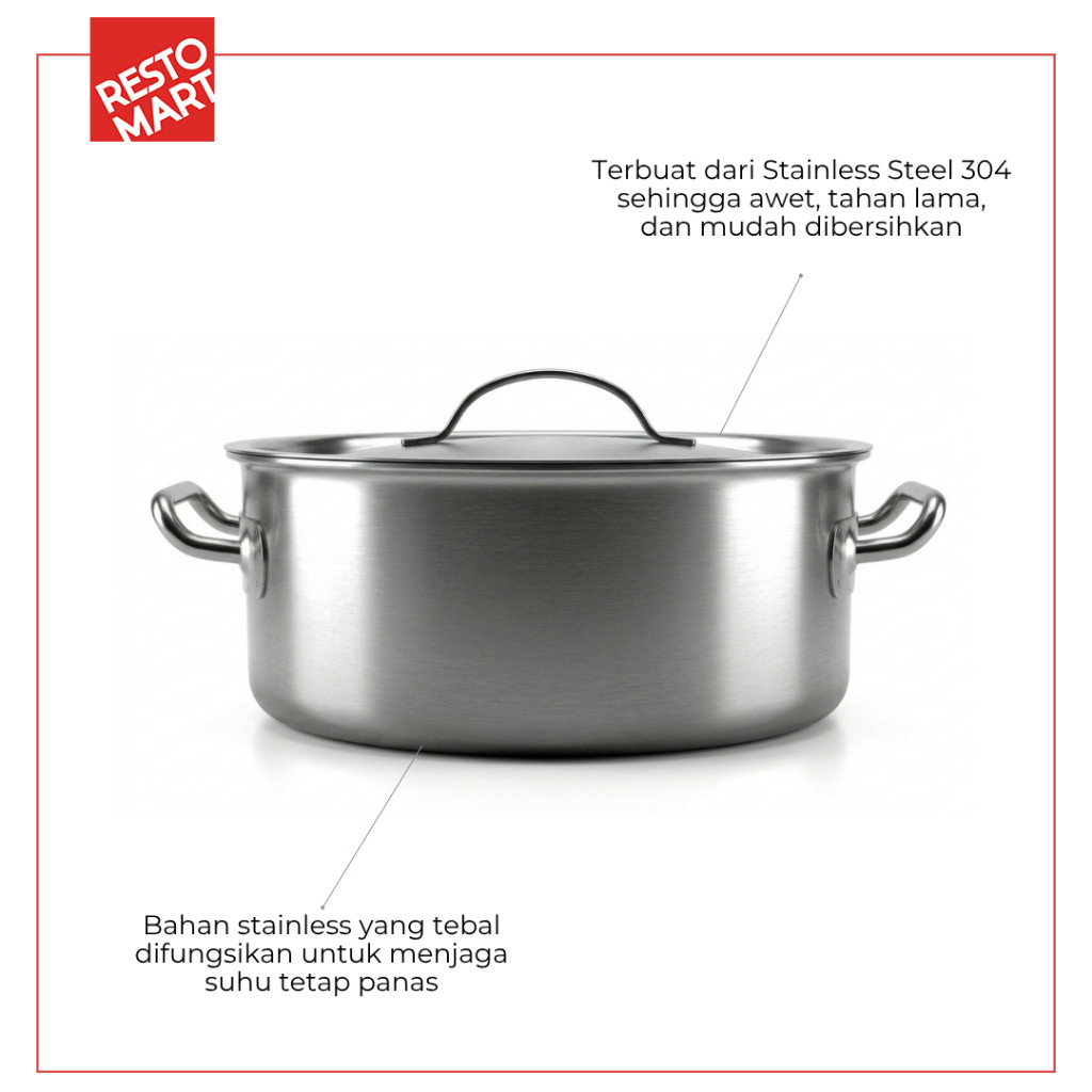 Stock Pot 310 / Panci 30 x 10 cm AQUILA Stainless 304 (2212093) - Image 4