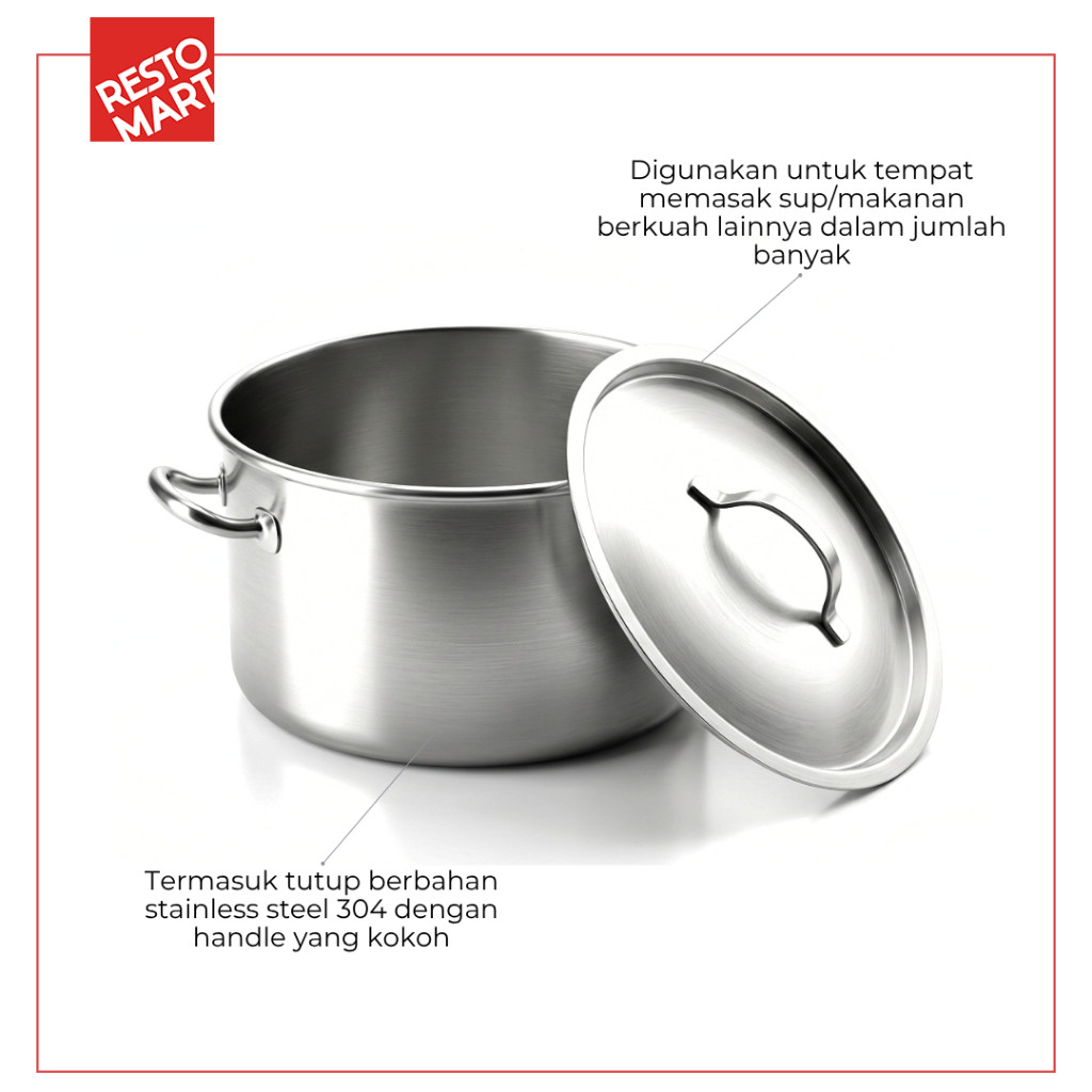 Stock Pot 310 / Panci 30 x 10 cm AQUILA Stainless 304 (2212093) - Image 5