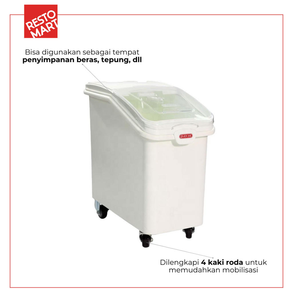 Tempat Bumbu / Tepung / Beras / Ingredient Bins 102 L RESTOMART ABS (2535003)(F0) - Image 2