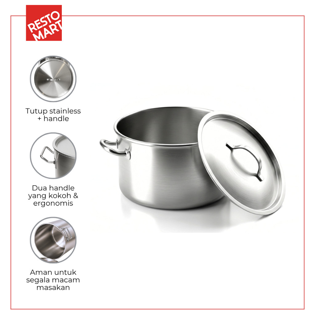 Stock Pot 310 / Panci 30 x 10 cm AQUILA Stainless 304 (2212093) - Image 3
