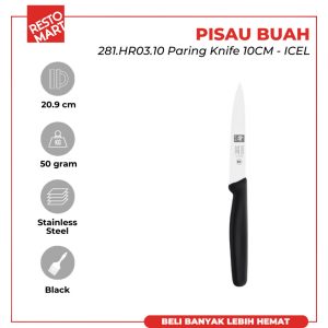 Pisau Buah Hitam / Paring Knife 10 cm Black 281.HR03.10 ICEL Stainless Steel (1511545)(F4)