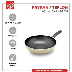 Stir Fry / Teflon Anti Lengket 28 cm MAXIM Bakelite Handle (1091649) (F6)