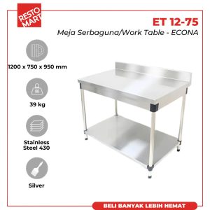 Meja Serbaguna / Work Table ECONA ET 12-75 SUS (B) Stainless (1499149)
